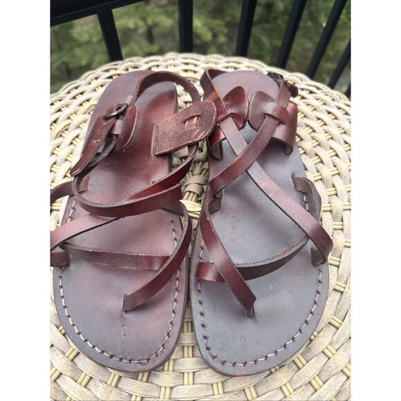 Camel Classic Style Original Leather Biblical Jesus Sandals Jerusalem 40 US 9 - Picture 2 of 16